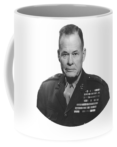 Chesty Puller Coffee Mug featuring the painting General Lewis Chesty Puller #2 by War Is Hell Store