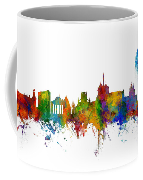 Geneva Coffee Mug featuring the digital art Geneva Switzerland Skyline by Michael Tompsett