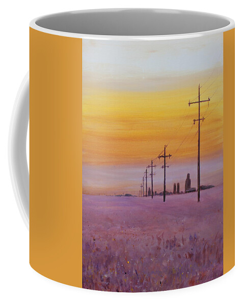Prairie Coffee Mug featuring the painting Glow #2 by Ruth Kamenev
