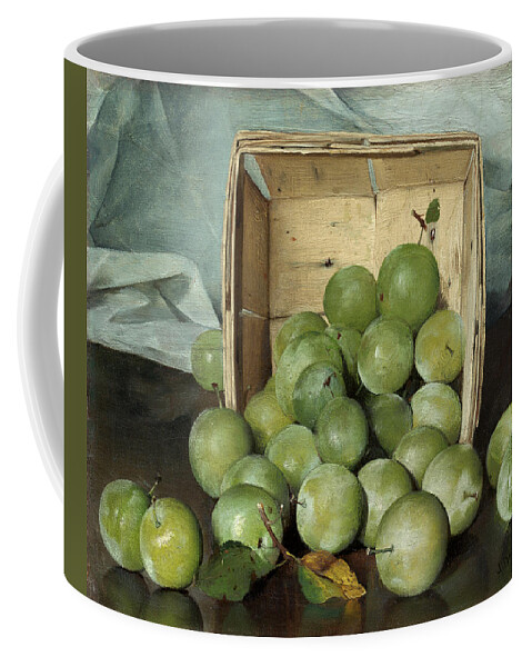 Green Plums Coffee Mug featuring the painting Green Plums #1 by Joseph Decker