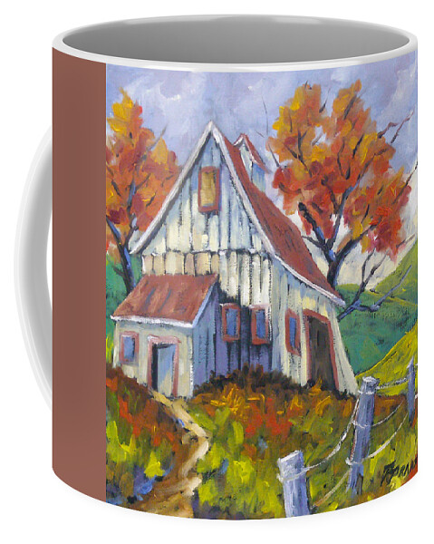 Hill Coffee Mug featuring the painting Hillsidebarn #1 by Richard T Pranke