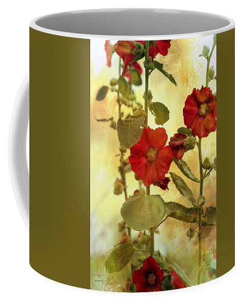 Theresa Campbell Coffee Mug featuring the photograph HollyHocks #2 by Theresa Campbell