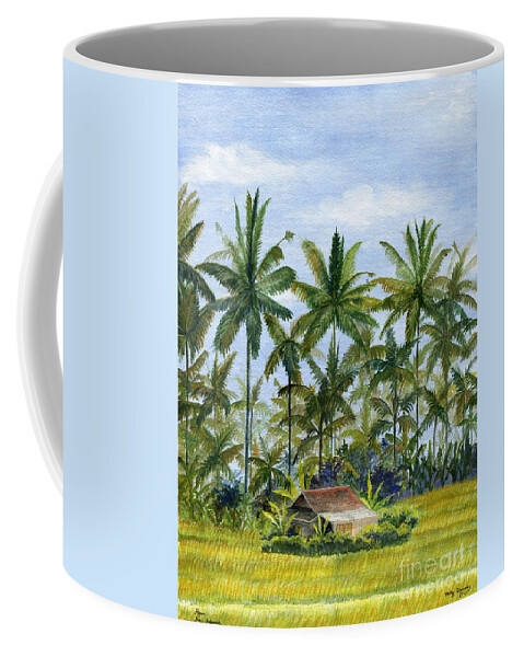 Ubud Coffee Mug featuring the painting Home Bali Ubud Indonesia #1 by Melly Terpening