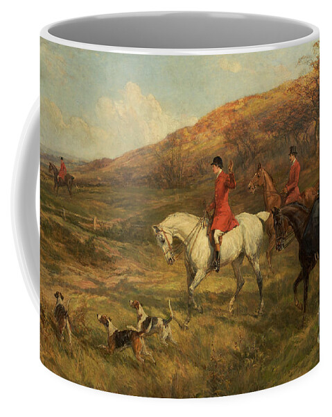 Fox Hunting Coffee Mug featuring the painting Hunting Scene by Heywood Hardy