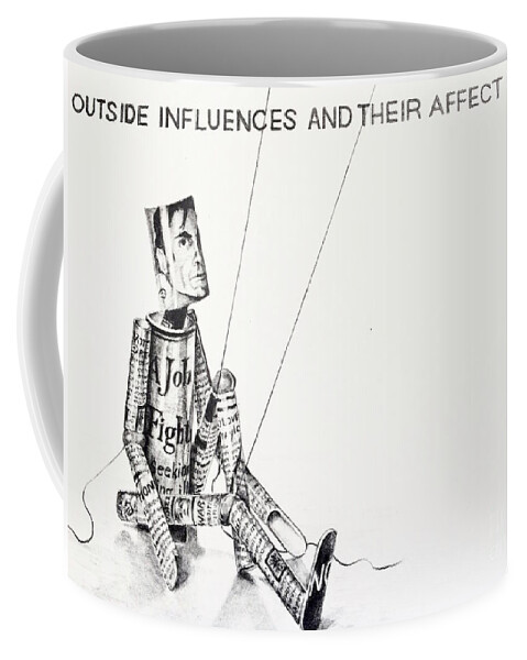 Influences Coffee Mug featuring the painting Influences by Francoise Chauray