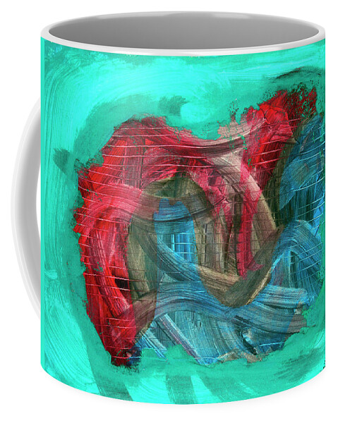 Abstract Expressionism Coffee Mug featuring the painting Inner Turmoil #1 by Rein Nomm