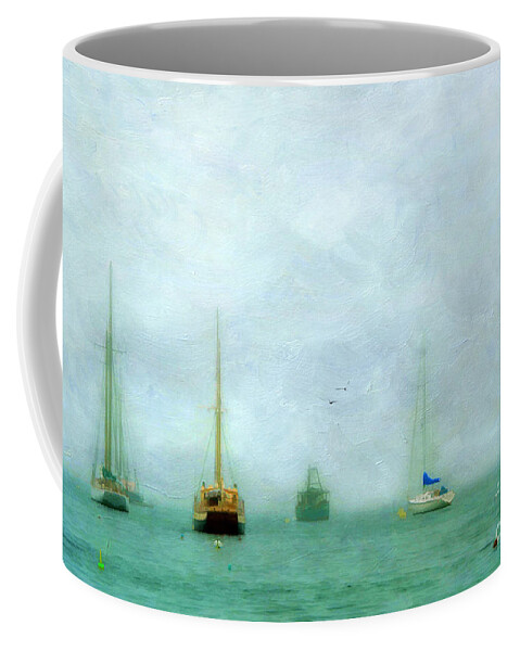 Acadia Coffee Mug featuring the photograph Into The Fog #1 by Darren Fisher