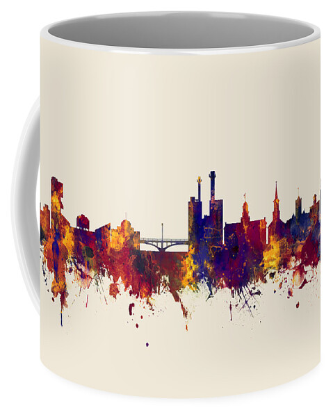 Iowa City Coffee Mug featuring the digital art Iowa City Iowa Skyline by Michael Tompsett