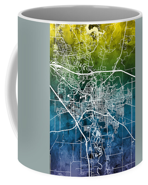 Iowa City Coffee Mug featuring the digital art Iowa City Map by Michael Tompsett