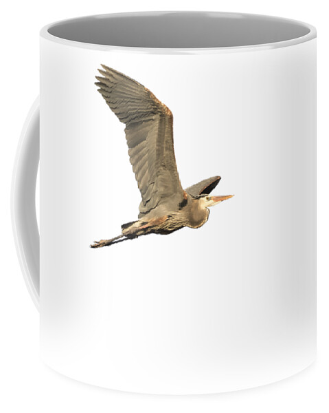Great Blue Heron Coffee Mug featuring the photograph Isolated Great Blue Heron 2015-5 #1 by Thomas Young