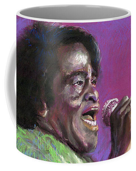 Jazz Coffee Mug featuring the painting Jazz. James Brown. by Yuriy Shevchuk