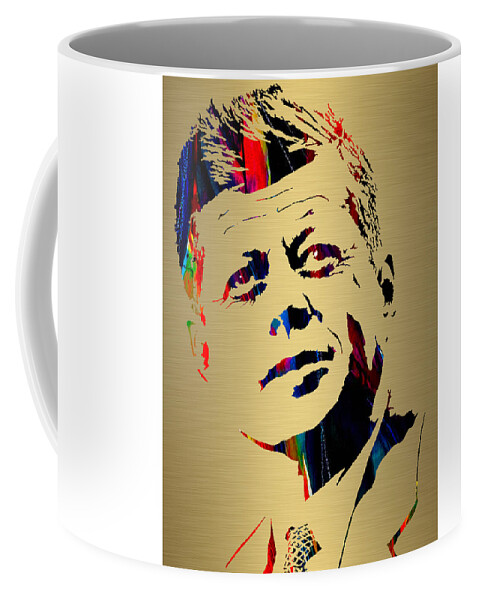 John Kennedy Coffee Mug featuring the mixed media John F Kennedy #3 by Marvin Blaine