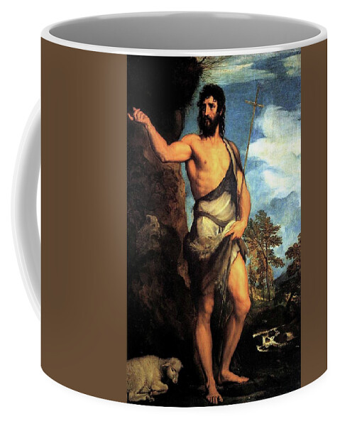 Venice Coffee Mug featuring the painting John The Baptist by Troy Caperton