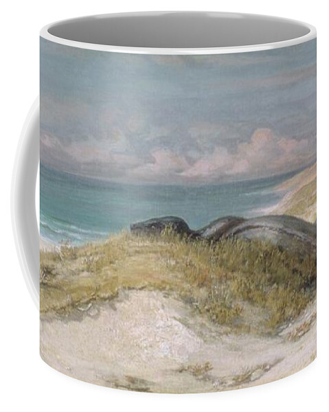 Lair Of The Sea Serpent Coffee Mug featuring the painting Lair of the Sea Serpent #1 by Elihu Vedder