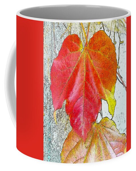 Autumn Coffee Mug featuring the digital art Leaf #1 by Kumiko Izumi
