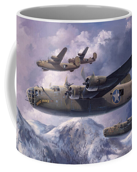 Liberator Coffee Mug featuring the painting LEGENDS OF THE 93rd by Randy Green