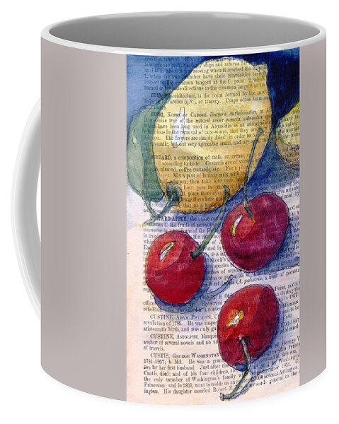 Lemon Coffee Mug featuring the painting Lemon and Cherries 3 by Maria Hunt