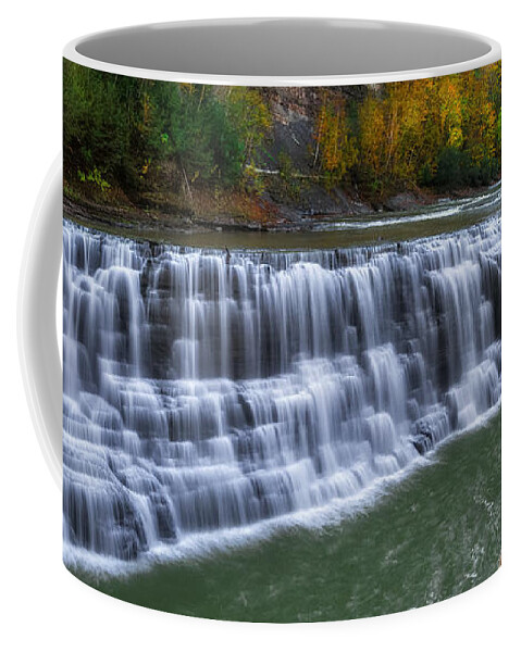 Fall Coffee Mug featuring the photograph Letchworth Lower Falls #1 by Mark Papke