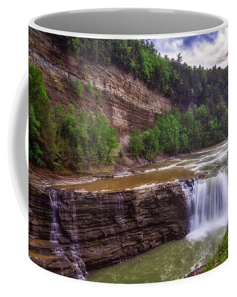 Letchworth State Park Coffee Mug featuring the photograph Letchworth State Park Lower Falls #2 by Mark Papke