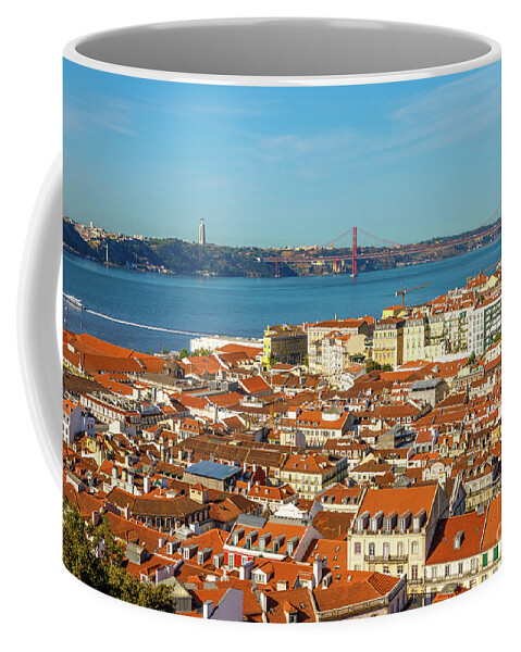 Lisbon Coffee Mug featuring the photograph Lisbon skyline Portugal #1 by Benny Marty