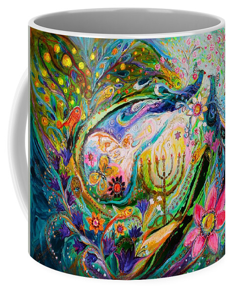 Modern Jewish Art Coffee Mug featuring the painting Longing for Chagall #1 by Elena Kotliarker