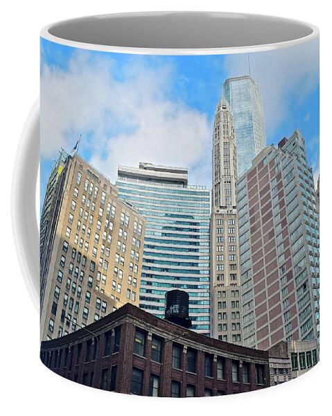 Chicago Coffee Mug featuring the photograph Looking Up at Chicago #2 by Frozen in Time Fine Art Photography