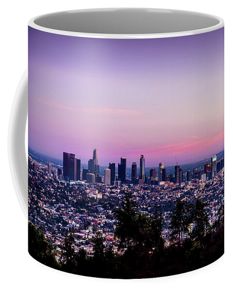 Los Angeles Skyline Coffee Mug featuring the photograph Los Angeles Skyline At Dusk by Gene Parks