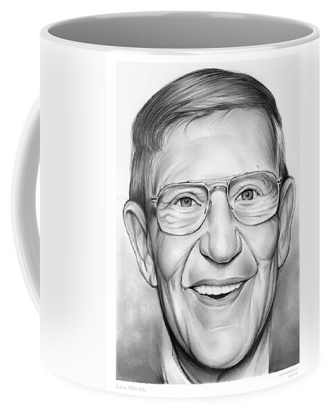 Lou Holtz Coffee Mug featuring the drawing Lou Holtz #1 by Greg Joens