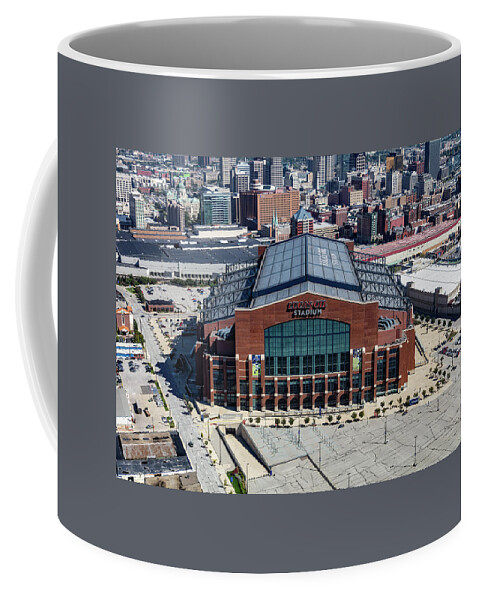 Indianapolis Coffee Mug featuring the photograph Lucas Oil Stadium - Indianapolis #1 by Mountain Dreams