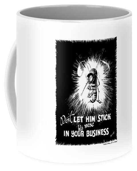 Wwii Coffee Mug featuring the mixed media Malaria Mosquito - WW2 by War Is Hell Store