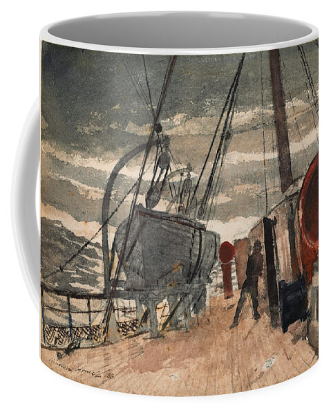 Winslow Homer Coffee Mug featuring the drawing Marine by Winslow Homer
