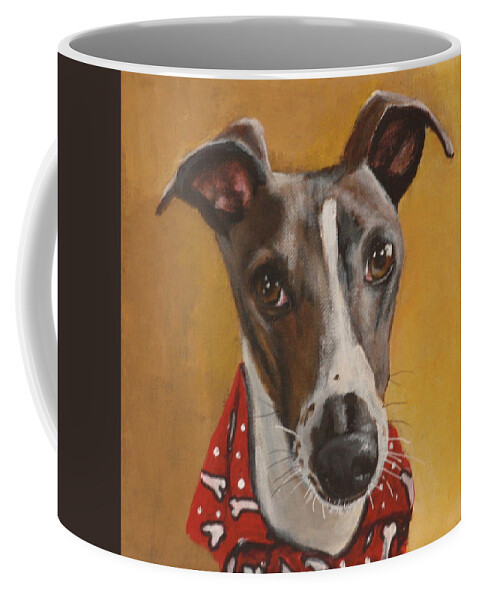 Italian Greyhound Coffee Mug featuring the painting Misty #1 by Carol Russell