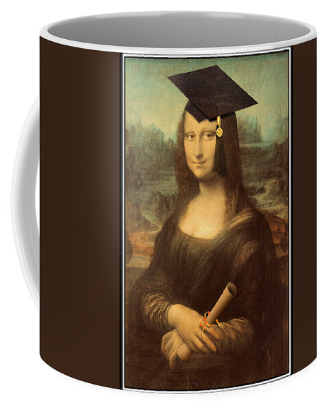 Da Vinci Coffee Mug featuring the painting Mona Lisa Graduation Day #2 by Gravityx9 Designs