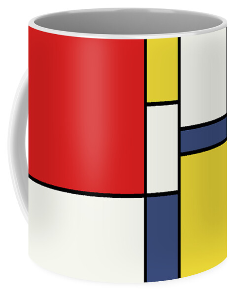 Mondrian Coffee Mug featuring the digital art Mondrian Inspired #1 by Michael Tompsett