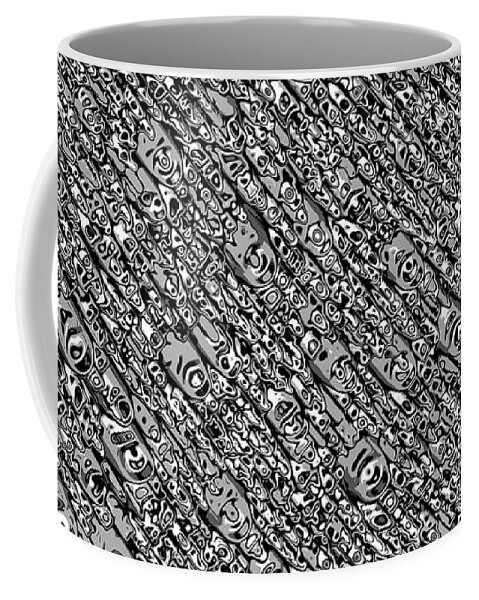 Black And White Coffee Mug featuring the digital art Monochromatic Abstract by Phil Perkins