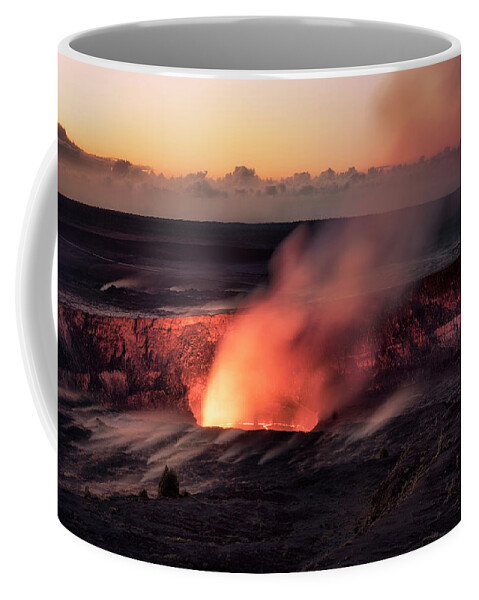 Halemaumau Crater Coffee Mug featuring the photograph Morning Eruption by Nicki Frates