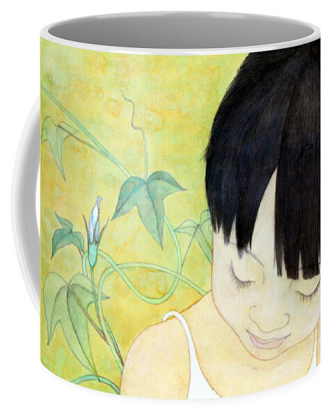 Art Of Brush Coffee Mug featuring the painting Morning Glory #2 by Fumiyo Yoshikawa