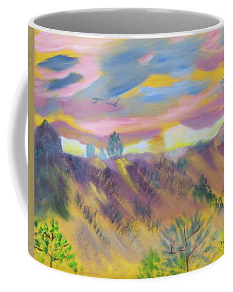Sunrise Coffee Mug featuring the painting Morning Glow by Meryl Goudey