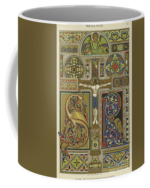 Middle Ages Coffee Mug featuring the drawing Mosaic Patterns from the Middle Ages by German School