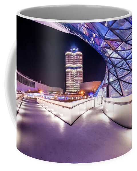 Bmw Coffee Mug featuring the pyrography Munich - BMW modern and futuristic by Hannes Cmarits