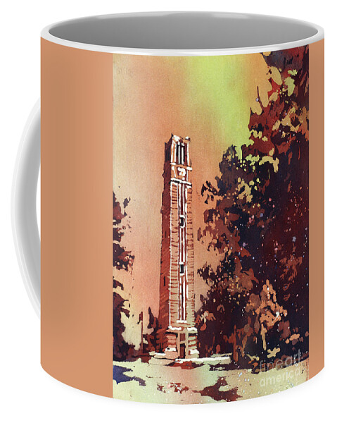 Art Prints Coffee Mug featuring the painting NCSU Bell-Tower #1 by Ryan Fox