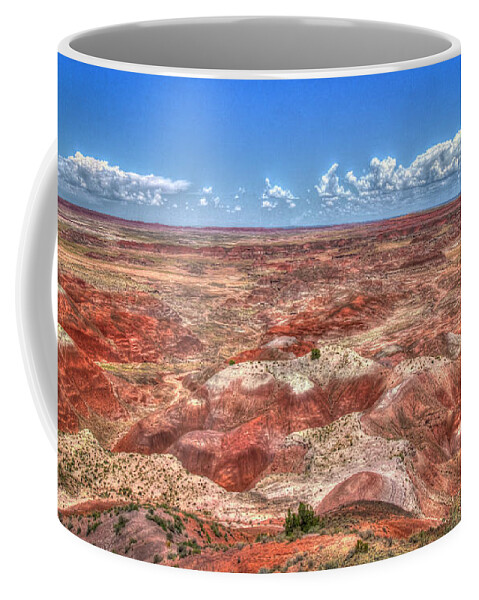 Reid Callaway Painted Desert Coffee Mug featuring the photograph Patchwork The Painted Desert Arizona Landscape Art by Reid Callaway