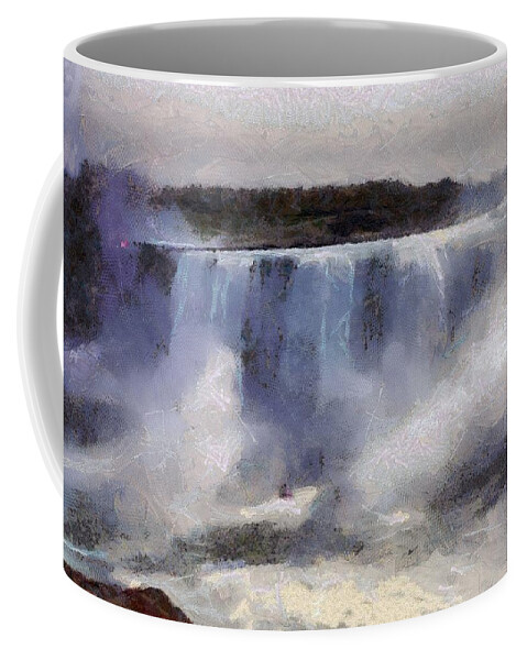 Landscape Coffee Mug featuring the digital art Niagara Falls #1 by Charmaine Zoe