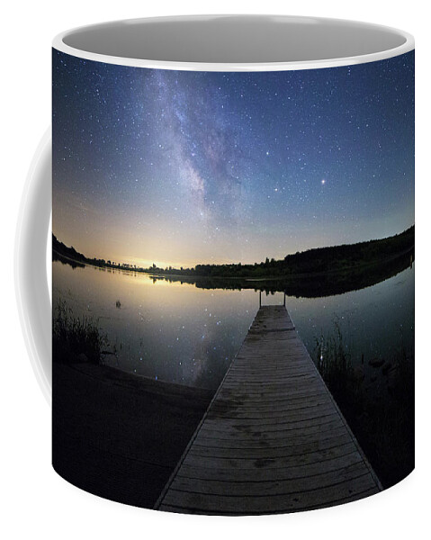 Sky Coffee Mug featuring the photograph Night at the Lake #1 by Aaron J Groen