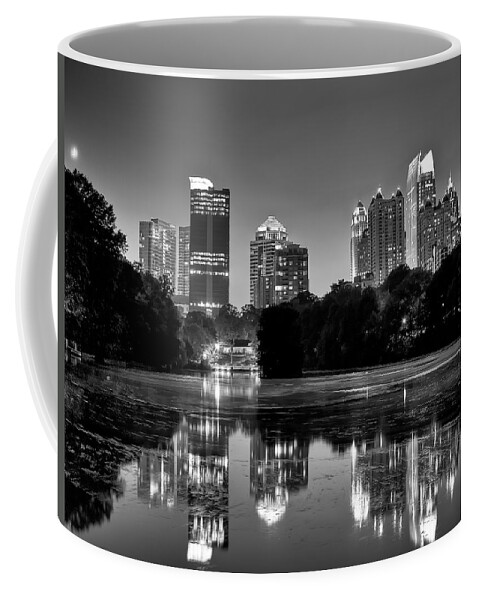 Night Coffee Mug featuring the photograph Night Atlanta.Piedmont Park lake. #1 by Anna Rumiantseva