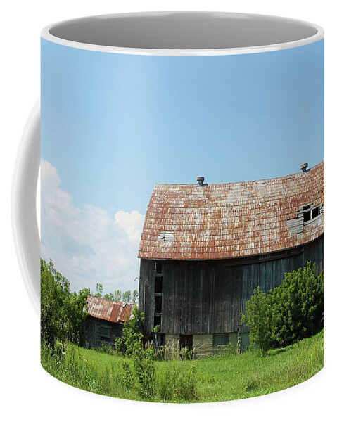 Barn Coffee Mug featuring the photograph Old Country Barn II by Nina Silver