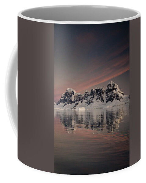 00479585 Coffee Mug featuring the photograph Peaks At Sunset Wiencke Island by Colin Monteath