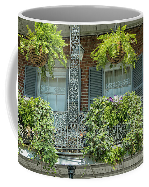 America Coffee Mug featuring the photograph Plants on balconies in New Orleans, USA by Patricia Hofmeester