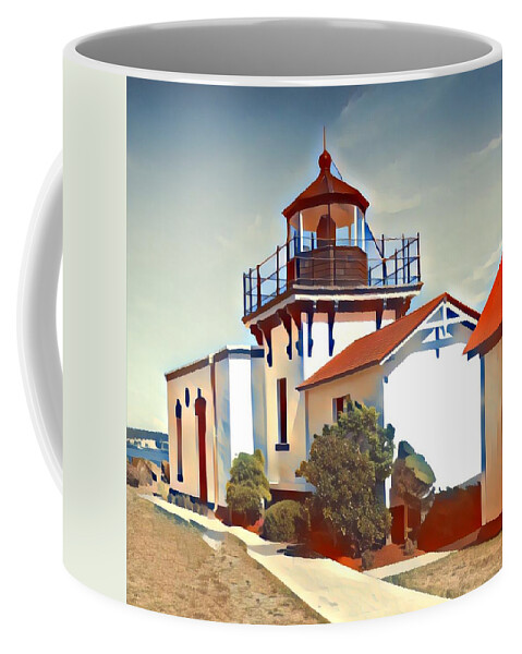 Abstract Coffee Mug featuring the photograph Point-No-Point Lighthouse #5 by Jerry Abbott