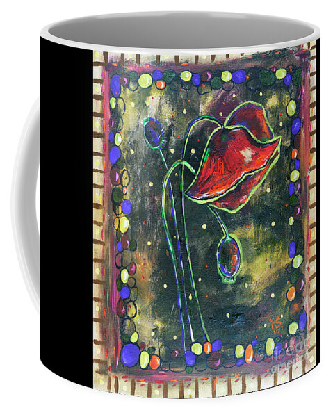 Poppy Coffee Mug featuring the painting Poppy #1 by Yana Sadykova